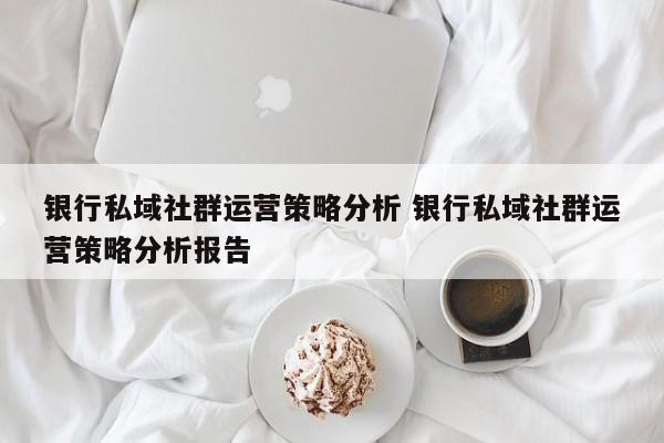 银行私域社群运营策略分析 银行私域社群运营策略分析报告