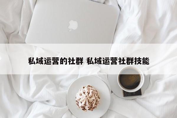 私域运营的社群 私域运营社群技能